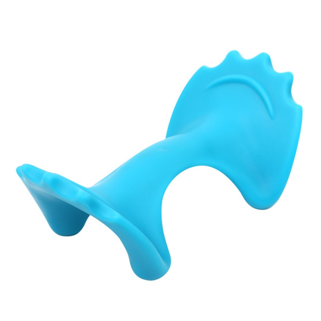 Masaje de cuello, herramienta de masaje de cuello manual de 4 puntos Masajeador cervical Masajeador portátil de presión personalizable para cabeza/pierna/espalda/hombro(Azul)