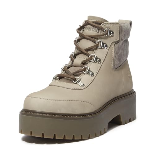 Timberland Women's Stone Street MID LACE UP BOOT, GREY, 9 Medium