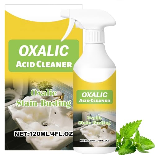 Oxalic Acid Cleaner Spray Multipurpose Oxalic Acid Stain Removal Cleaner for Fast and Effective Cleaning Acid Based Toilet Cleaner with Fresh Scent Wide Range of Applications Easy to Use (120ml)