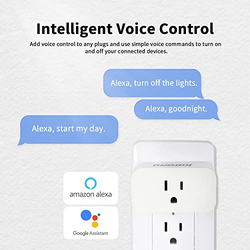 Smart Plug Wi-Fi Outlet,Smart Socket Compatible With Alexa, Echo, Google Home Remote Control Timer Switch (2.4Ghz 15A)-2 Pack #TOP6
