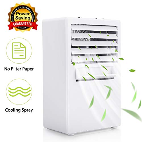 Winload Mini Climatizador, 3 En 1 Espacio Personal Enfriador de Aire Humidificador Purificador, Aire Acondicionado Móvil, 3 Velocidades, Climatizador Evaporativo Portátil para Casa y Oficina