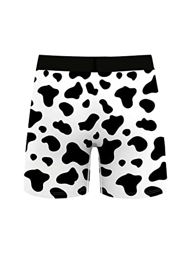 SOLY HUX Men's Cow Print Boxer Brief Funny Stretch Trunks Underwear2