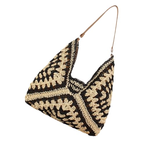 Sac cabas tissé femme bandoulière pour voyage et grand fourre-tout léger