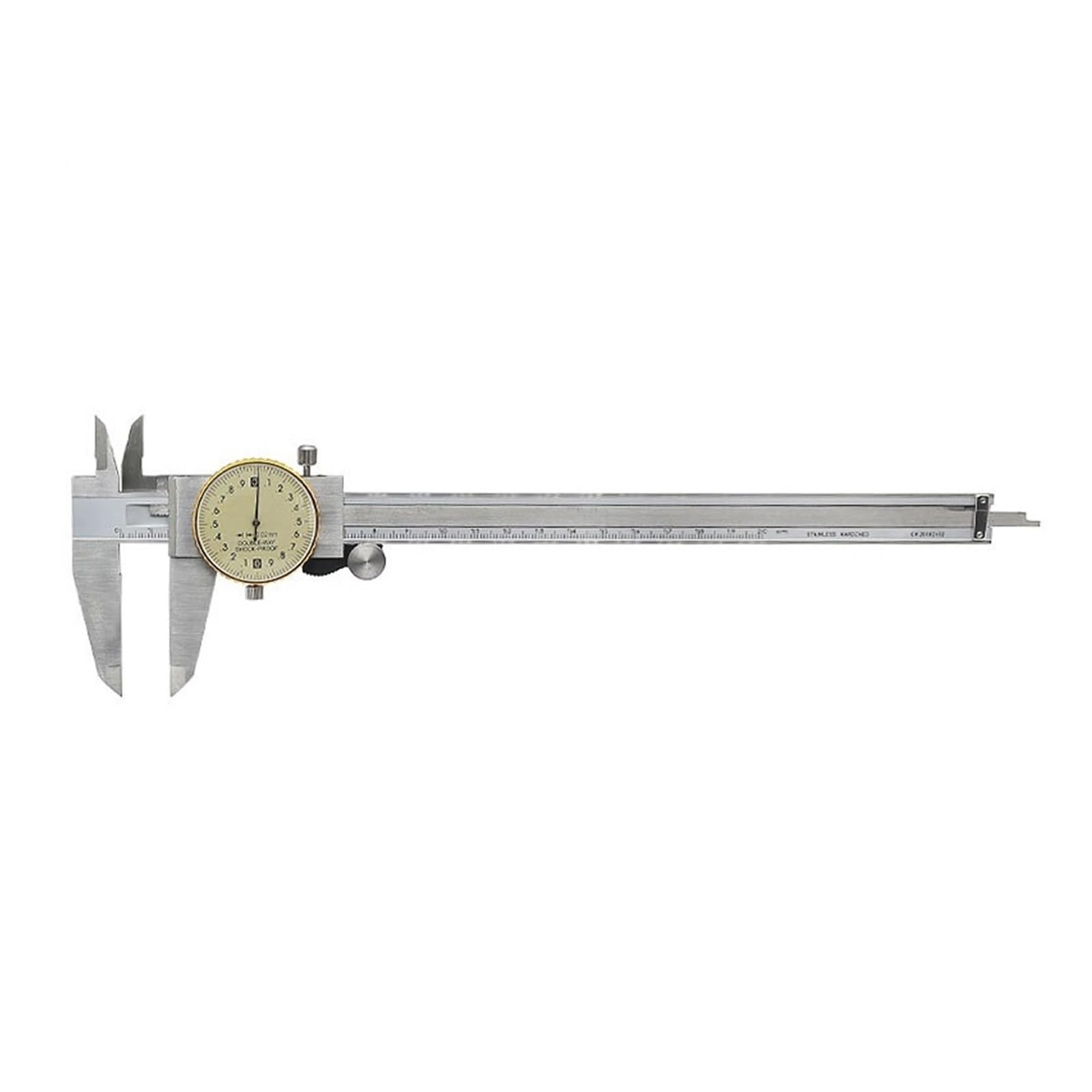 Calibradores De Dial Doble Vía A Prueba Golpes Alta Precisión 0,01mm, Herramienta Medición Vernier Diámetro Altura 300mm NíTido Y FáCil De Leer(Model B 0-200mm)