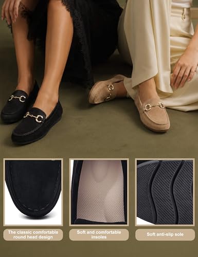 Image of Women's Knit Slip On Loafers - Breathable Mesh Flats with Memory Foam Insole & Arch Support, Non-Slip Comfortable Shoes for Work Office Commute, Driving, Casual Daily Walking (Wide Foot Friendly)