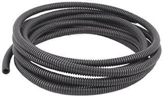 Pond Hose,Saim Flexible Black Plastic Wiring Tool Corrugated Bellow Tubing Hose for Cables Car Electrics, 10mm Outer Diameter 6.5mm Internal Diameter, Length 5M/16.4Ft