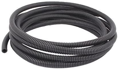 Pond Hose,Saim Flexible Black Plastic Wiring Tool Corrugated Bellow Tubing Hose for Cables Car Electrics, 10mm Outer Diameter 6.5mm Internal Diameter, Length 5M/16.4Ft