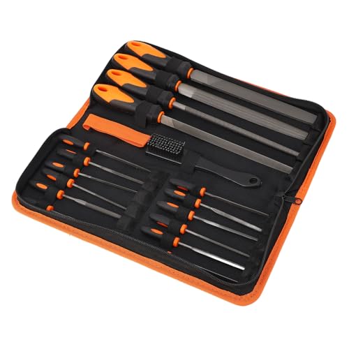 Garosa Juego de Limas de 18 Piezas, Kit de Lima Manual de Aguja Profesional de Acero T12 con Estuche Portátil para Madera, Metal, Cerámica, Cuero y Vidrio