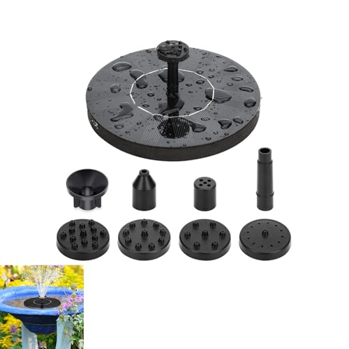 Actualizar La Fuente De Agua Solar | Bomba De Agua De Baño De Pájaros Circulares Con 6 Boquillas | Bomba Fuente De Agua Solar Flotante Para El Estanque Pequeño Al Aire Libre, Jardín De Patio Y Peces