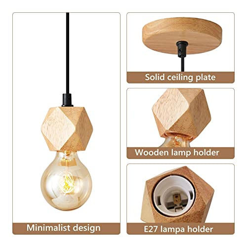 SISVIV Lampada a Sospensione Legno Vintage