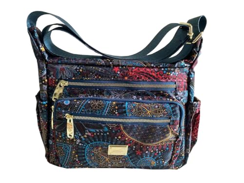 Image of Crossbody Bags for Women Multi Pocket Shoulder Bag Waterproof Nylon Messenger Purses and Handbags