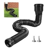 Dachrinne Flexible Fallrohr Verlängerung, Regenrinnen Fallrohr Ablauf Dachrinnen, Rund und Flexibel, Fallrohre Schlauch von 47 bis 150 cm, Fallrohrverlängerungen für Fallrohr 80/100 mm