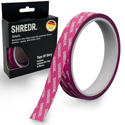 Shredr. Tape Of Glory - Premium Tubeless Felgenband | Schlauchlos Band | verschiedene Breiten | 10-Meter-Rolle reicht für 4 Laufräder (2 Bikes). (23 mm)