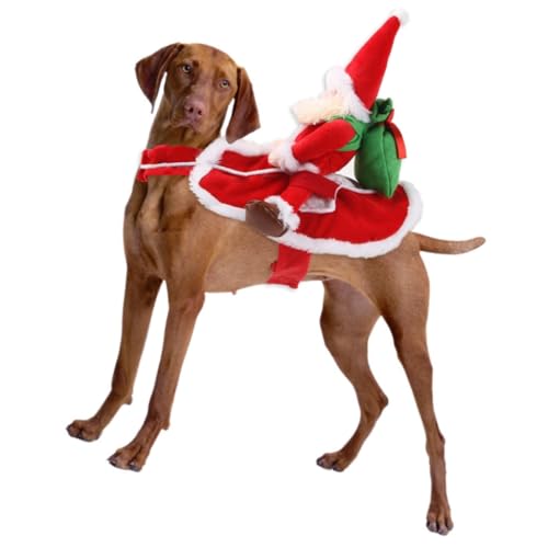 Festival Dog Santa Ride Costume Dressingup Holiday Celebration Outfit