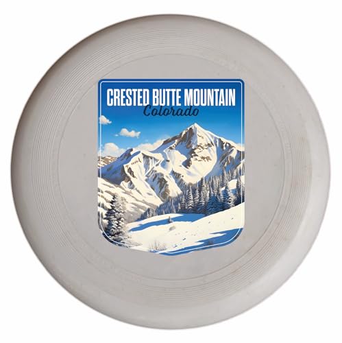 Crested Butte Mountain Colorado Snowy Mountain Design Souvenir Frisbee Flying Disc 4-Pack