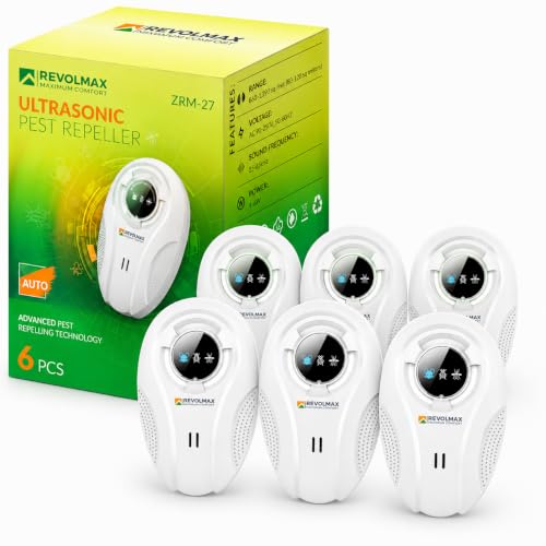 Image of ZRM-27 Ultrasonic Pest Repeller - Indoor Plug-in Ultrasonic Device for Mice, Rats, Squirrels, Roaches, Ants, Spiders, Fleas, Bed Bugs and Other Common Pests - Eco-Friendly, (6 Pack)