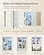 SONGMICS Bilderrahmen, 6 Passepartouts, 2er Set Fotorahmen zum Befüllen, 8 Stecknadeln, Collage für Bilder 10,2 x 15,2 cm, 10,2 x 10,2 cm, 3 spurenlose Wandhaken, vintageweiß RPF019W02