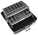 ArtBin 6892AG 2-Tray Art Supply Box, Portable Art & Craft Organizer with Lift-Up Trays, [1] Plastic Storage Case, Gray/Black