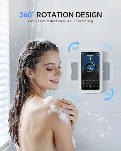 UPRONE Shower Phone Holder Waterproof 480 Rotatable Wall Phone Stand - image 2