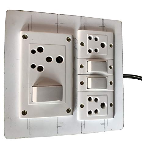 Image of Electric Extension Wooden Board (1 Meter 3Core Wire) (3 Switch 3 Socket-7x4x1.5)