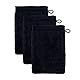 Möve Superwuschel Waschhandschuh 15 x 20 cm aus 100% Baumwolle, Black 3er Set