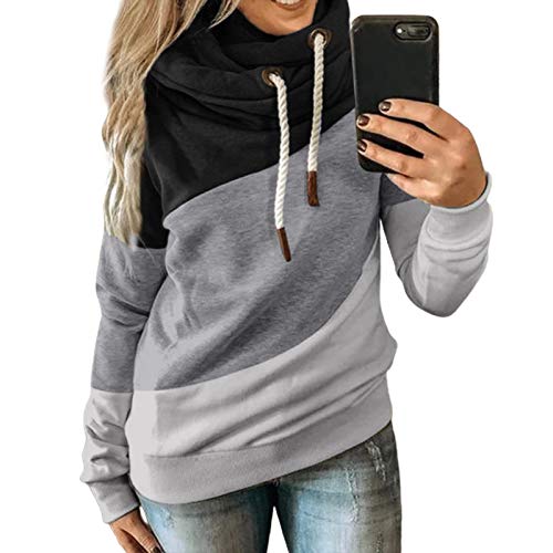 Sweat à capuche doux et chaud en coton mélangé à manches longues pour femme et fille - Noir - Taille XXL Cover