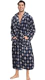 MissNina Men's Plush Hooded Bathrobe Winter Warm Fleece Robes Soft Flannel Long Robes with Pockets, Full...