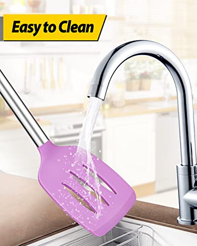 image for BUNDLEPRO Pack of 2 Silicone Solid Turner, Non Stick Slotted Kitchen S