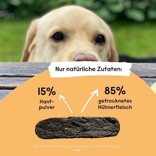 Beruhigungsmittel für Hunde – Hanfred SOS Stangerl mit Hühnerfleisch, Anti-Stress Snacks bei Angst & Nervosität – natürliche Hilfe bei Silvester, Autofahren – sofortwirkung & für Allergiker (3 x 65g)