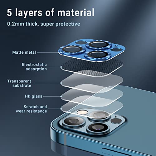 Afarer [2 Pack] Camera Lens Protector For Iphone 12 Pro, Ultra Hd Camera Lens Protector, Metal Tempered Glass Camera Cover, 9H Hardness, Anti-Scratch, Case Friendly For Iphone 12 Pro(Purple) #TOP4
