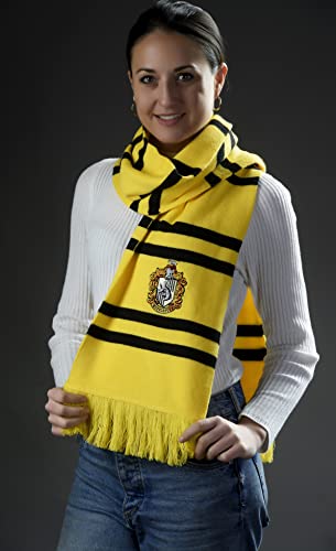 Merchoid Écharpe Harry Potter Maison Poufsouffle - Écharpe officielle Warner Bros Poudlard Ultra Douce, jaune, taille unique – vue 2