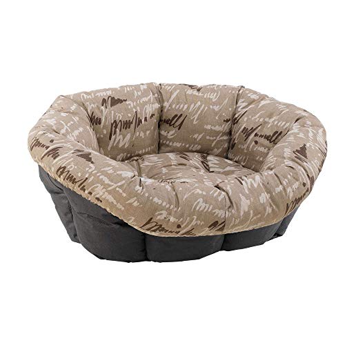Ferplast Ersatzpolsterung für Hunde- und Katzenboxen, gepolstertes Kissen für Kunststoffboxen (Nicht im Lieferumfang enthalten), waschbar, verstellbar, 85 x 62 x 28,5 cm (Höhe), Farbe: Braun