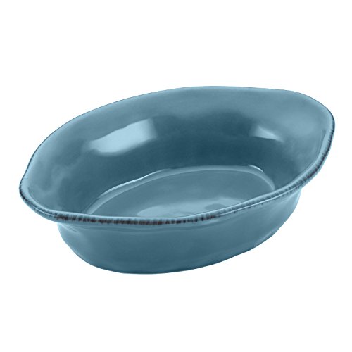 Rachael Ray Cucina Stoneware 2-Quart Oval Baker, Agave Blue #TOP2