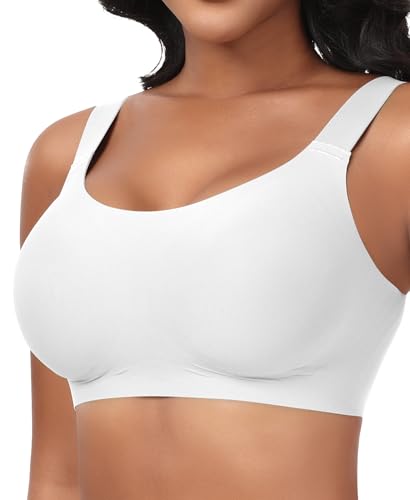Image of Ganado Jelly Bras for Women No Underwire Wireless Seamless Push Up Bra Full Coverage Tshirt Bras Supportive Padded Bra