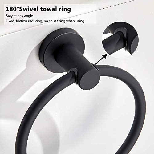 Bgl 304 Stainless Steel Towel Ring Hanging Round Simple Black Towel Circular Holder #TOP2