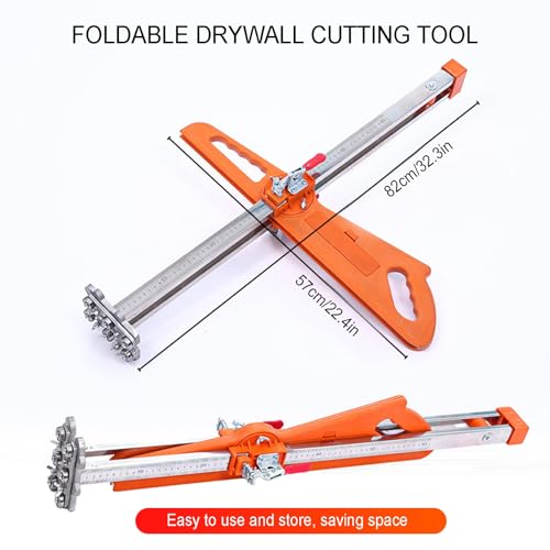 Drywall Cutting Tool,Hand Push Dual Positioning Drywall Cutter, Foldable Plasterboard Cutter,Easy Cutting for Woodwork, Build(One Pair of Blades) - Image 2