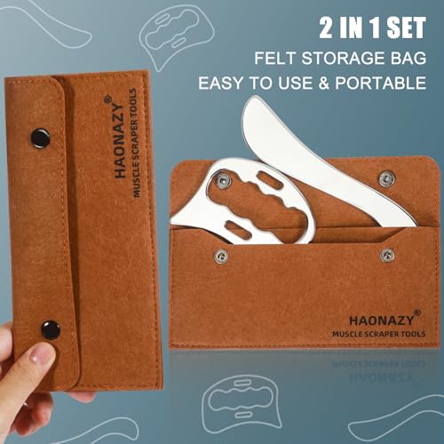 Haonazy Gua Sha Massage Tool 2 in 1 Stainless Steel GuaSha Scraping Massage IASTM Tools Great Soft Tissue Mobilization Tool - Image 3