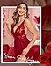 Avidlove Women Lingerie Lace Babydoll Strap Chemise Halter Teddy V Neck Mesh Nightgown Dark Red M