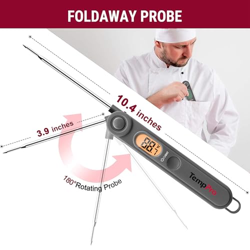 Image of TempPro TP03B Digital Instant Read Meat Thermometer Kitchen Cooking Food Candy Thermometer with Backlight and Magnet for Oil Deep Fry BBQ Grill Smoker Oven Thermometer (Previously ThermoPro)