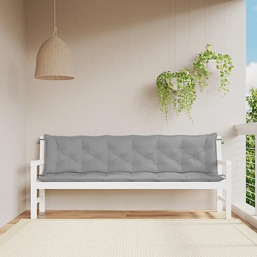 vidaXL Bench Cushion, Swing Replacement Seat Cushion, Water Repellent Outdoor Bench Cushion, Seat Pad for Patio Porch Garden, Gray Oxford Fabric