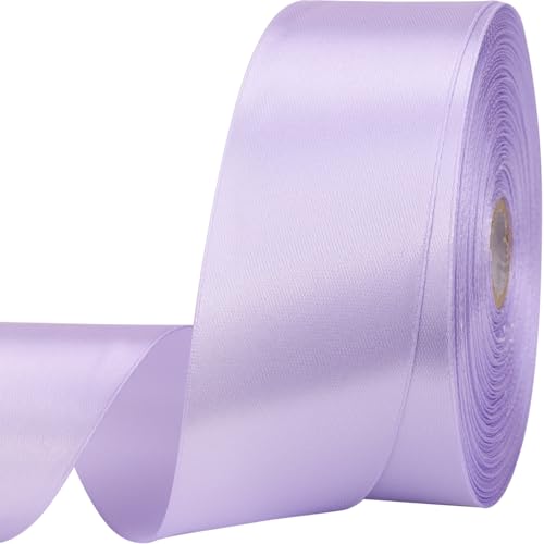1-1/2 inches 50 Yard Lavender Satin Ribbon for Gift Wrapping Wedding Crafts Christmas Easter Floral Hair Invitation Decorations and More