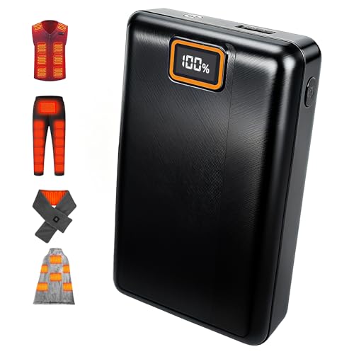 Image of Diweez 16000mAh Heated Vest Battery Pack, 7.4V /5V Power Bank with LED Display for Heated Apparel, Vest, Jackets, Pants, Heated Blanket, Portable Charger with DC /USB-A /USB-C Output and Type-C Input