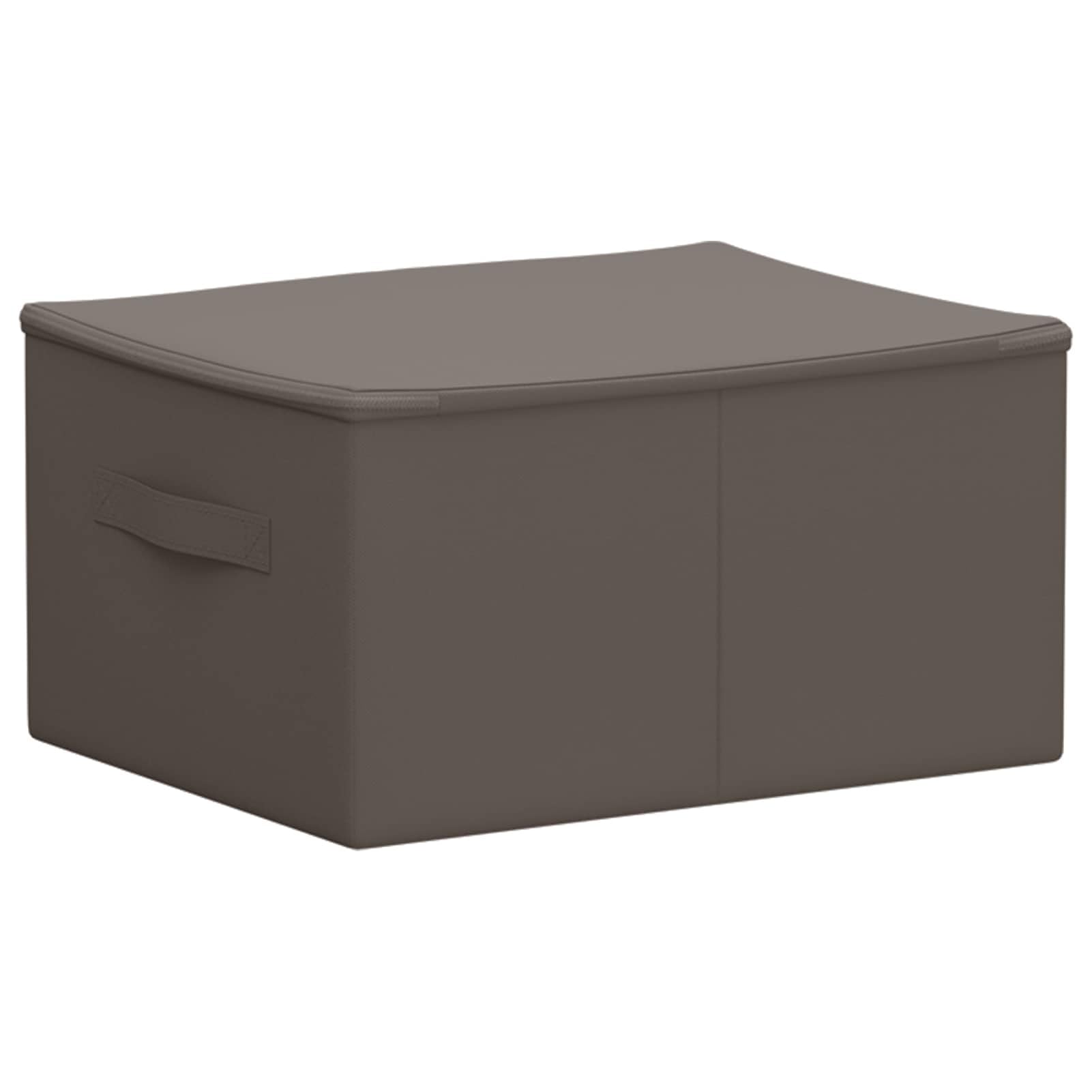 Gecheer Aufbewahrungsbox 24 pcs Grau 43 x 34 x 23 cm Vliesstoff, Faltbare Stoffbox mit Deckel & Verstärkten Griffen Kleiderbox für Schrank Regal Kleidung42024625
