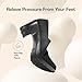 DREAM PAIRS Women's Low Chunky Block Heels Pumps Comfortable Slip-on Heeled Loafers Dress Work Shoes for Office Business LOLA,Size 8.5,Black/Suede,DPU214