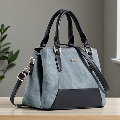 Image of EXOTIC Three section Denim Design, Multipurpose handbag with Shoulder Strap