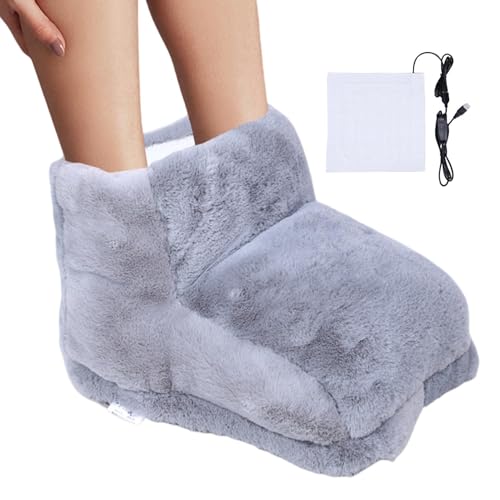 Foot Warmer - Under Desk USB Heated Foot Pad - Heated Foot Rest, Fast Heating Heated Slippers, Pocket Foot Muff for Home Bedroom Sofa