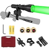 LUMENSHOOTER LS350 Predator Light Kit, Red Green White Amber Hunting Flashlight with Scope Rail Mount, Max. 10 Hours 4800mAh Rechargeable Batteries for Hog Coyote Coon Varmint Rabbit Night Hunting