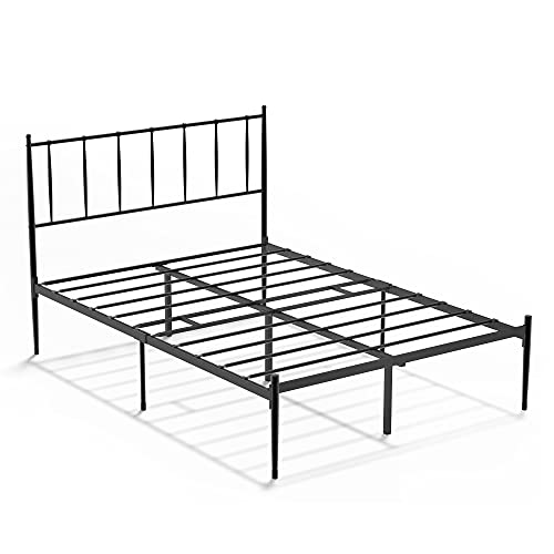 Amyove Full Size Platform Bed With Metal Headboard, Full Bed Frame Mattress Foundation With Slat Support And 12.3" Storage Height, No Box Spring Needed  #TOP7