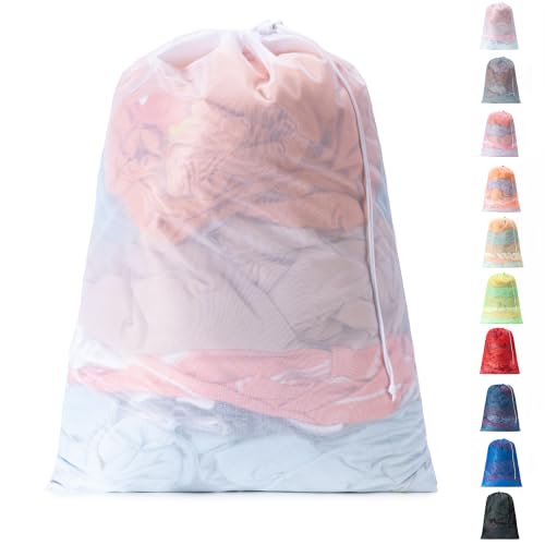 1 Pack Mesh Travel Laundry Bag 24" x 36"Extra Large Dirty Clothes Organizer