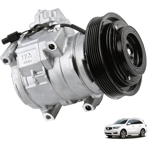 MUCO AC Compressor with A/C Clutch 38810RN0A01 Fits for 2007-2013 MDX 3.7L 2010-2013 ZDX 3.7L 2008-2017 Odyssey 2008-2015 Pilot 2009-2014 Ridgeline 3.5L Cover